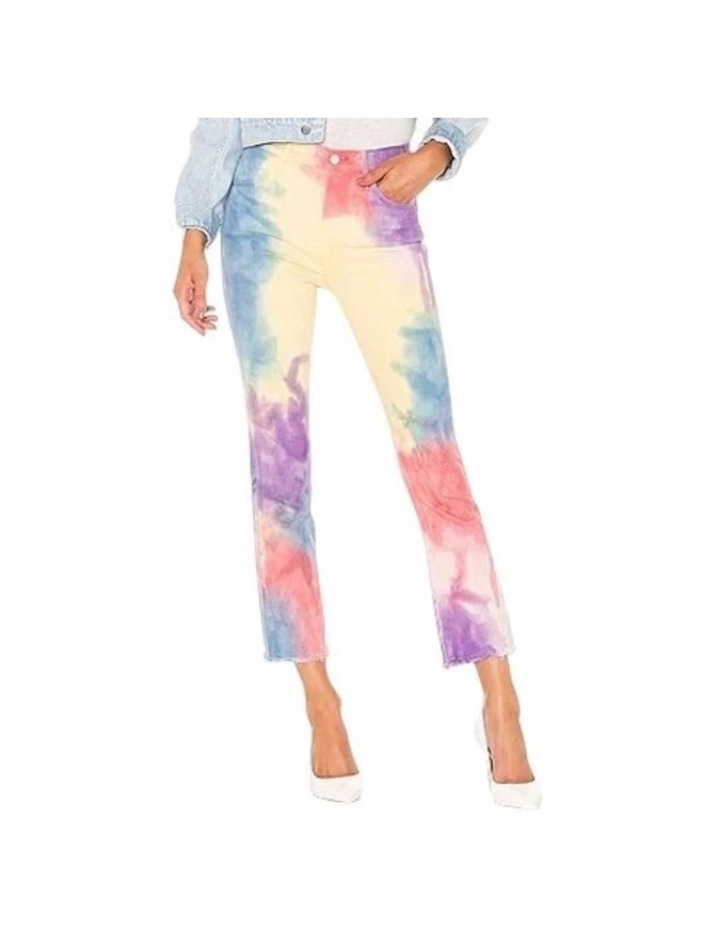 MOTHER Sz 24 Jeans Hustler Ankle Tie Dye Mystical AF Clairvoyant High Rise 1253